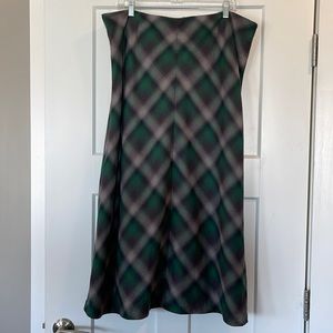 Green with Grey and Black plaid Chadwicks Skirt - Lined Size 18